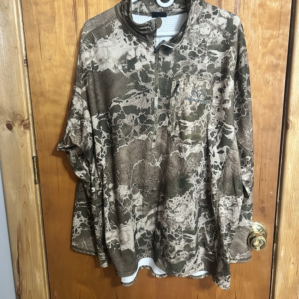 Realtree Camo Quarter Zip Long Sleeve Pullover Mens Size 3XL